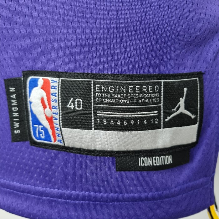 Kobe Bryant Los Angeles Lakers 75th Anniversary Swingman Jersey Purple
