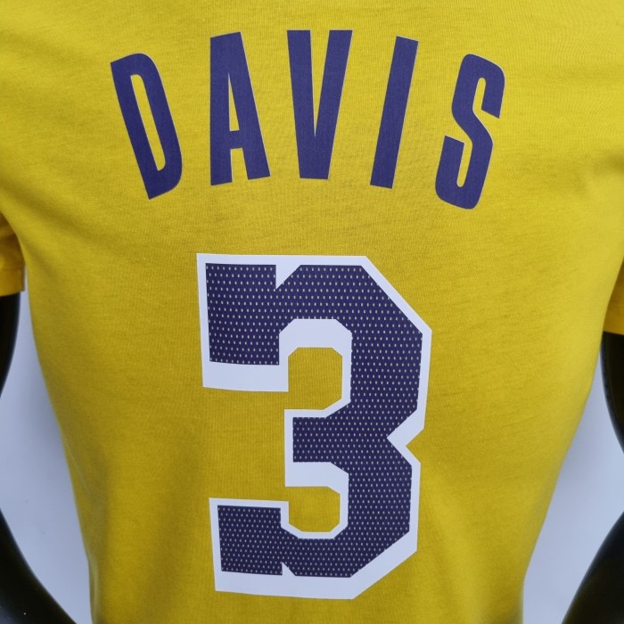 Anthony Davis Los Angeles Lakers Casual T-shirt Yellow