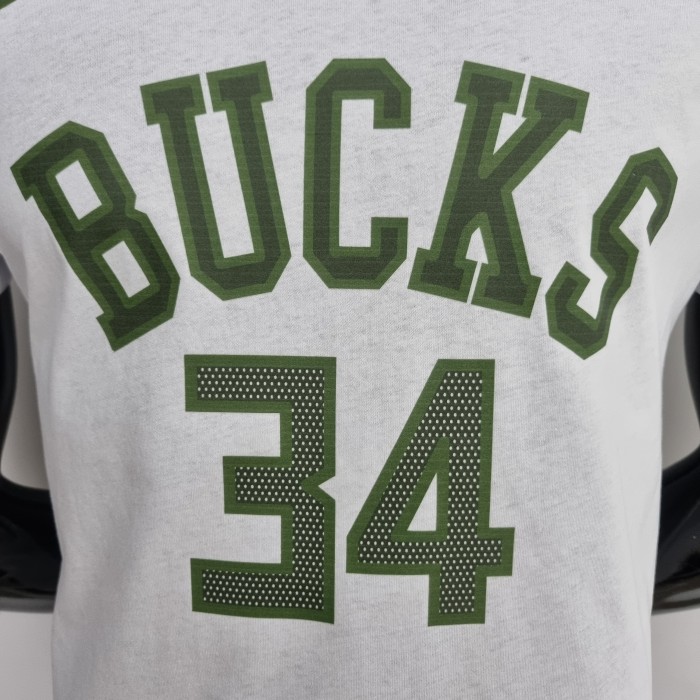 Giannis Antetokounmpo Milwaukee Bucks Casual T-shirt White
