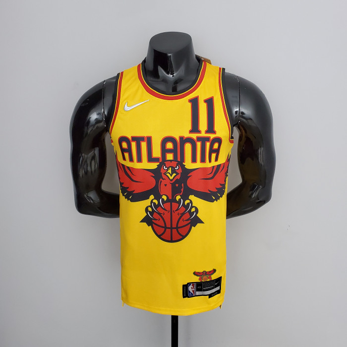 Trae Young Atlanta Hawks 75th Anniversary 2022 City Edition Swingman Jersey Yellow