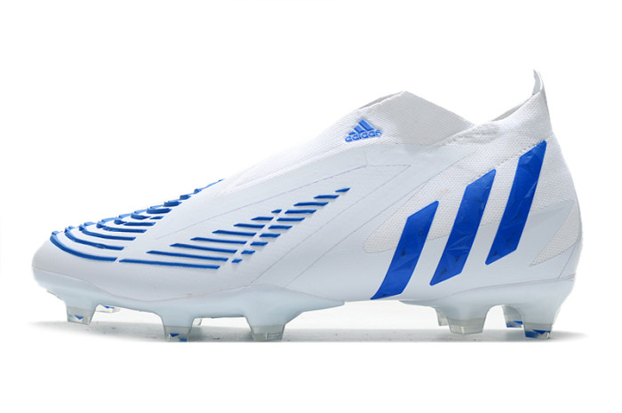 Predator Edge Geometric FG Laceless White Soccer Shoes