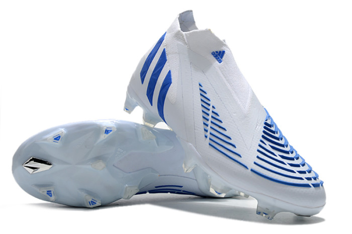 Predator Edge Geometric FG Laceless White Soccer Shoes