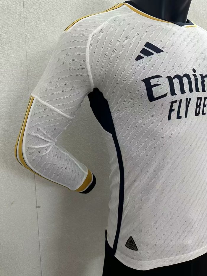 Real Madrid Home Player Version Long Sleeve Jersey 23/24