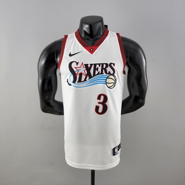 Allen Iverson Philadelphia 76ers Swingman Big Meteor White Retro Jersey