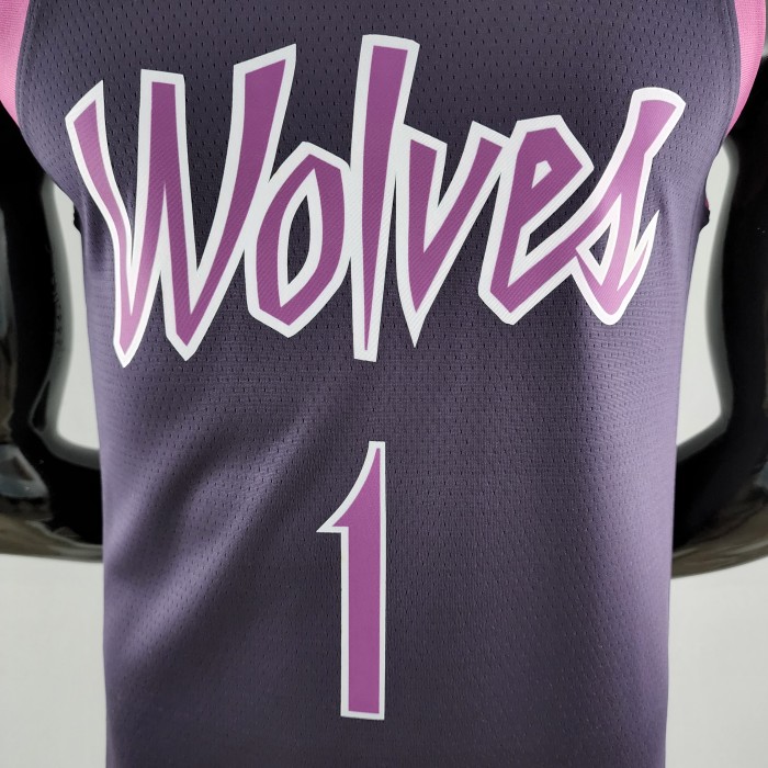 Anthony Edwards Minnesota Timberwolves Swingman Jersey Black and Purple