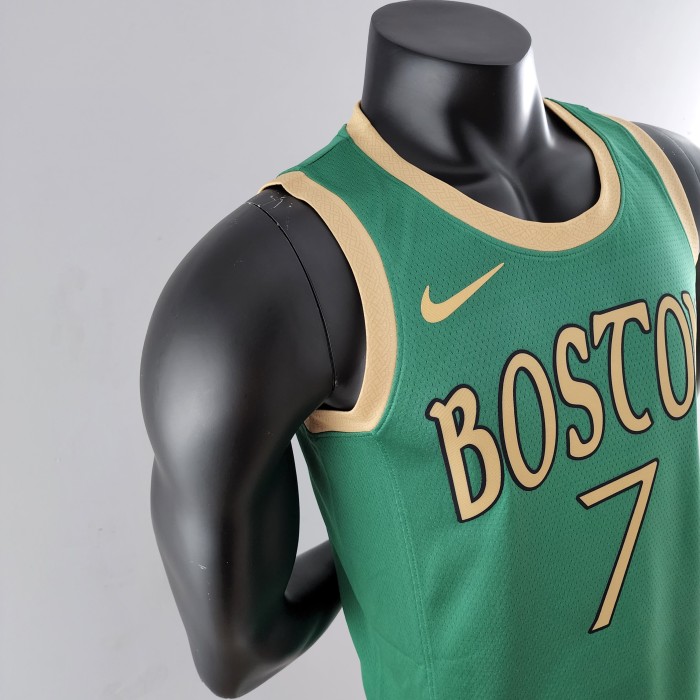 Jaylen Brown Boston Celtics Platinum City Edition Green Swingman Jersey 2020