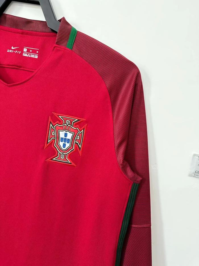 Portugal Retro Home Long Sleeve Jersey 2016