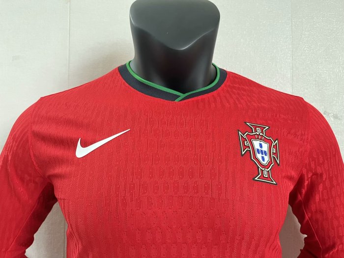 Portugal Euro 2024 Home Player Version Long Sleeve Jersey