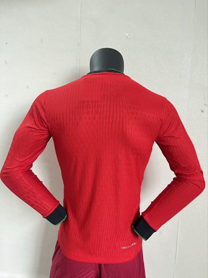 Portugal Euro 2024 Home Player Version Long Sleeve Jersey