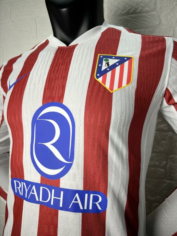 Atletico Madrid Home Player Long Sleeve Jersey 25/26