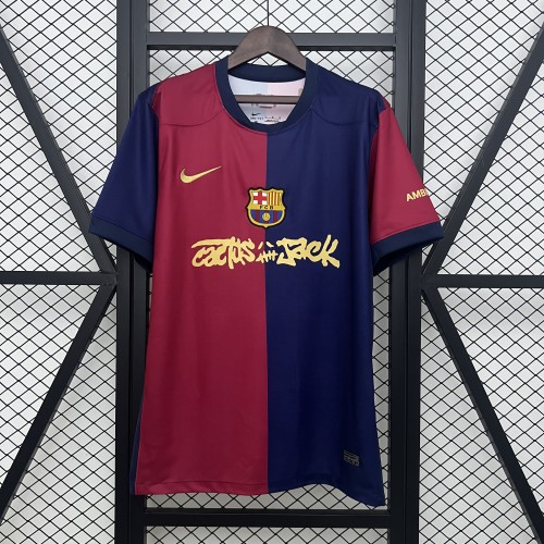 Travis Scott FC Barcelona Washed Spray Logo Tee バルセロナ Travis Scott x FC Barcelona Washed Spray Logo Tee Black