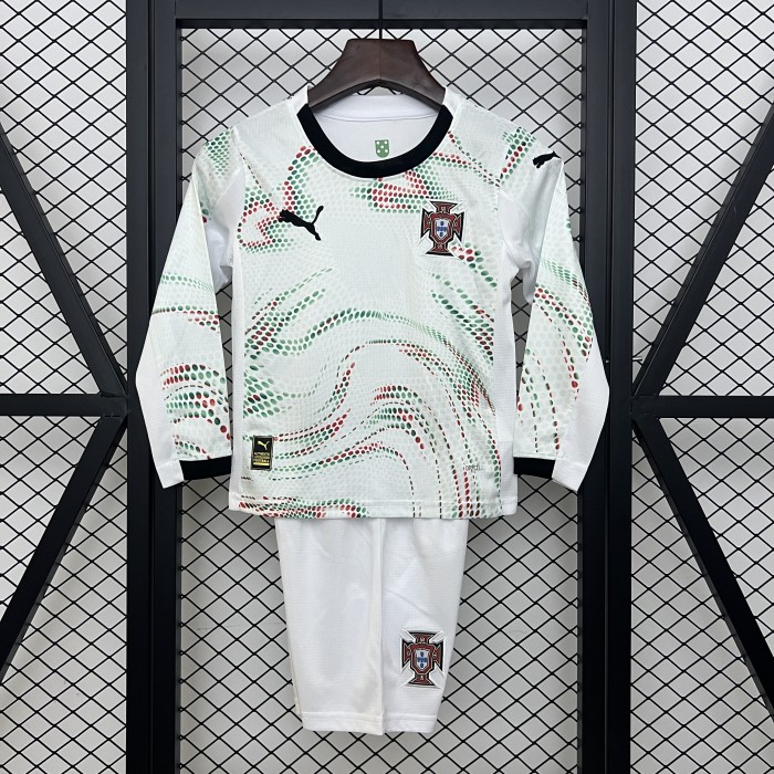 Portugal 2025 Away Long Sleeve Kids Suit