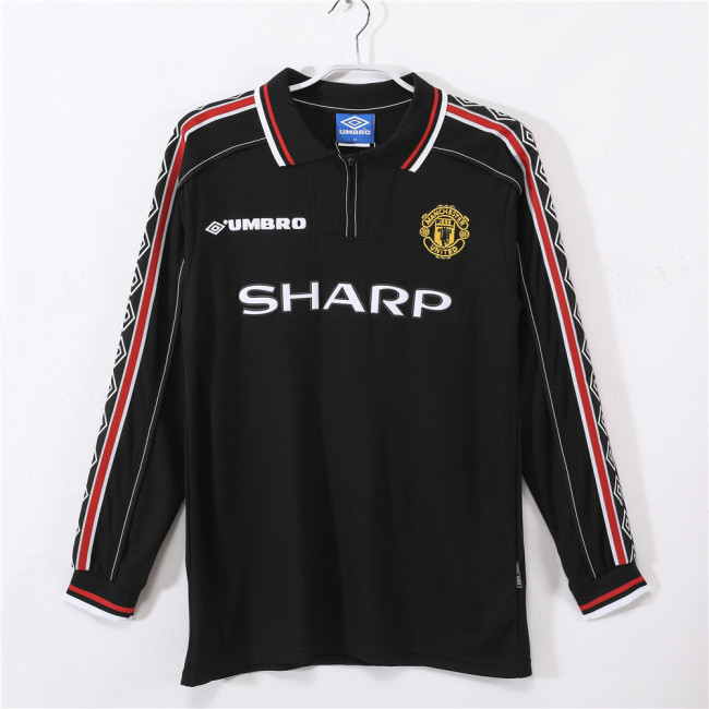 Manchester United Home Retro Long Sleeve Jersey 1998/99 Black Version