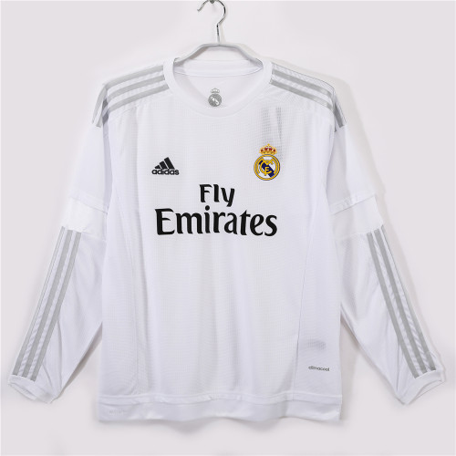 Real Madrid Home Retro Long Sleeve Jersey 2015/16