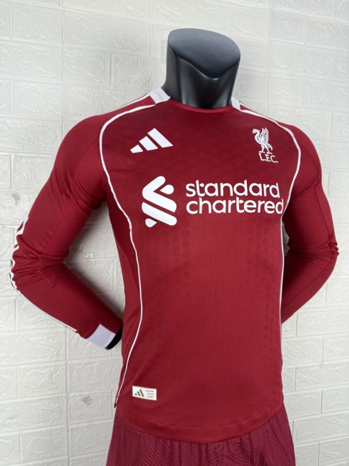 Liverpool Home Player Version Long Sleeve Jersey 25/26