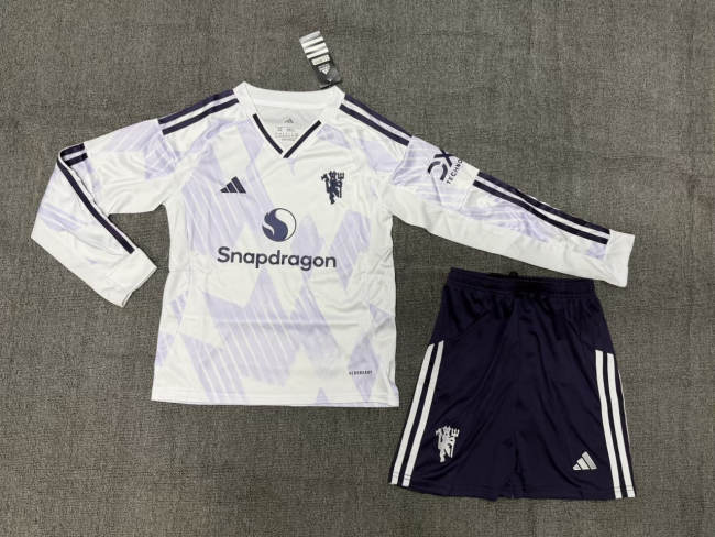 Manchester United Away Long Sleeve Kids Suit 25/26