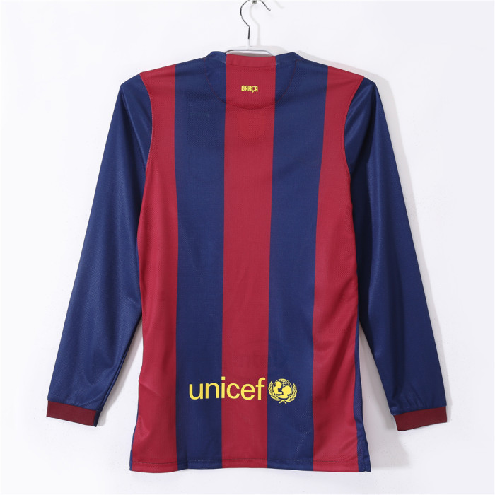 Barcelona Home Long Sleeve Retro Jersey 2014/15