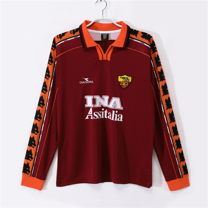 AS Roma Home Long Sleeve Retro Jersey 1998/99