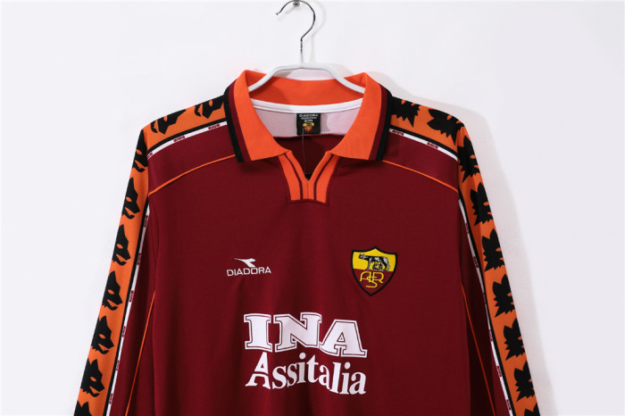 AS Roma Home Long Sleeve Retro Jersey 1998/99