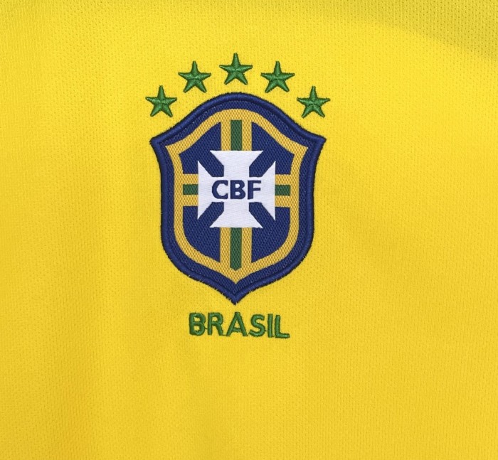 Brazil Home Retro Long Sleeve Jersey 2004