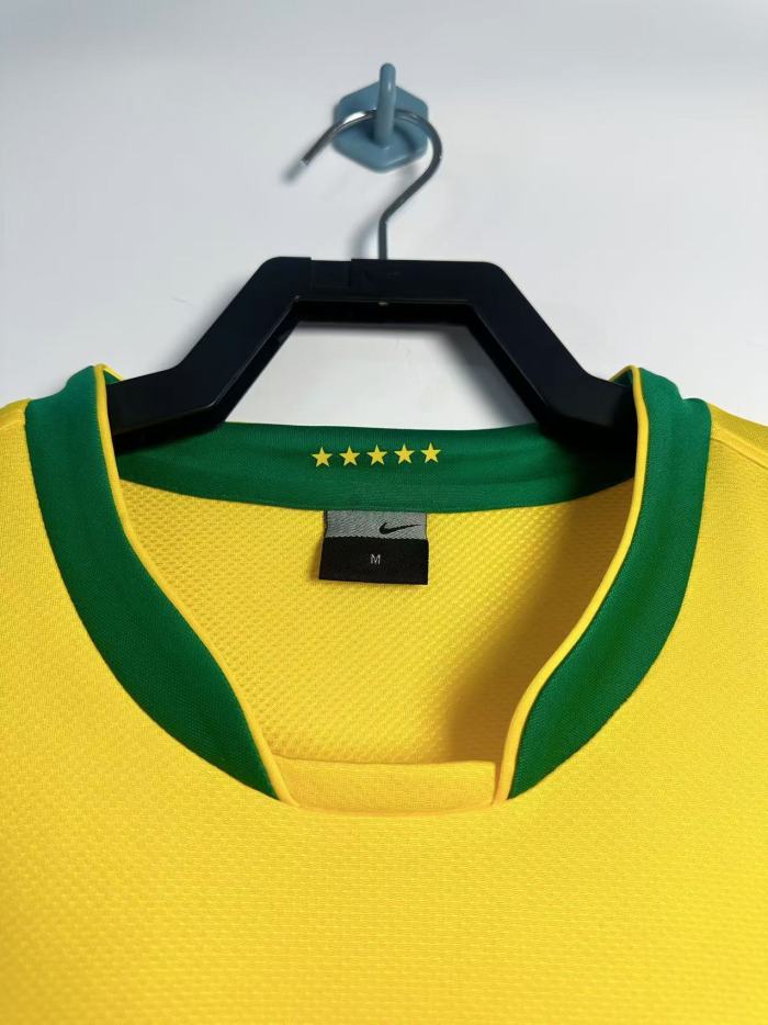 Brazil Home Retro Long Sleeve Jersey 2006