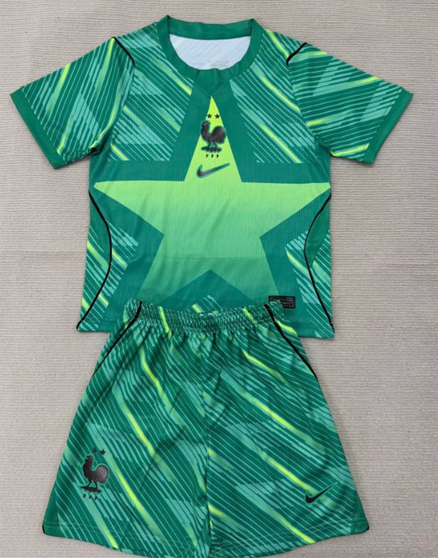 France 2026 World Cup Hollywood Green Goalkeeper Kids Suit