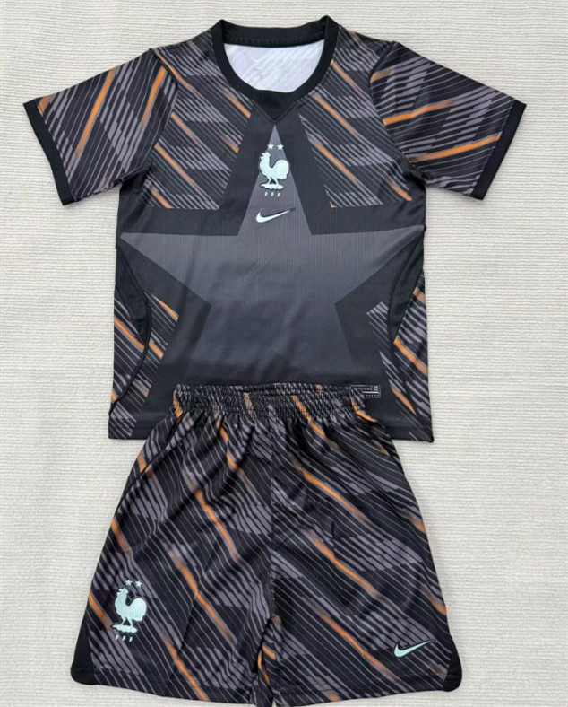 France 2026 World Cup Hollywood Black Goalkeeper Kids Suit