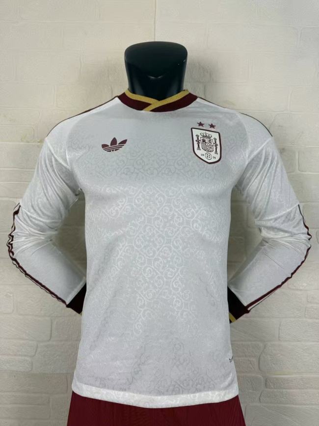 Spain 2026 World Cup Away Long Sleeve Player Man Jersey(2 stars)