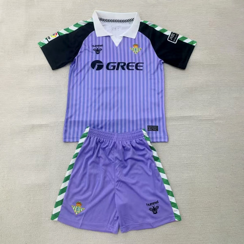 Real Betis Retro Goalkeeper Purple Kids Suit 25/26