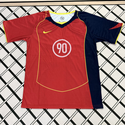 Total 90 Red Retro-style soccer jersey