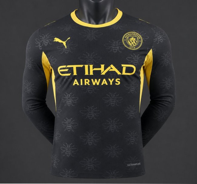 Manchester City Away Player Long Sleeve Men Jersey 26/27