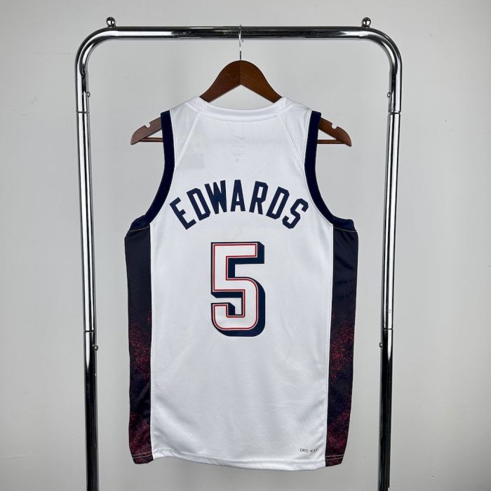 Anthony Edwards Team USA 2024 Swingman Home Jersey White