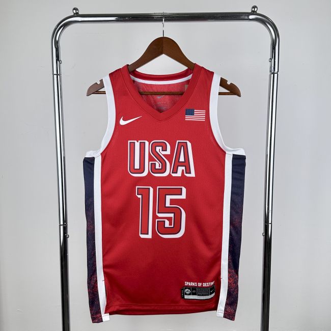 Devin Booker Team USA 2024 Swingman Jersey Red