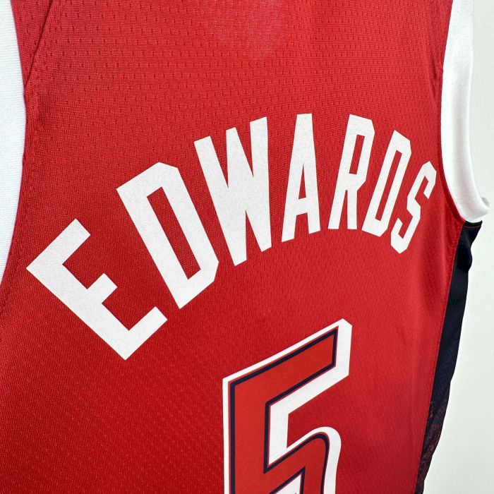 Anthony Edwards Team USA 2024 Swingman Jersey Red