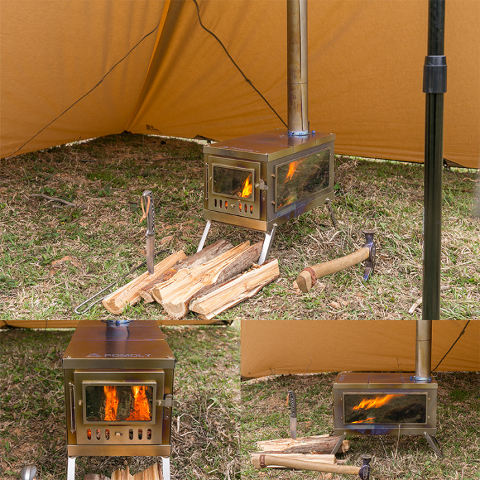 TIMBER チタン薪ストーブ 超軽量 2.3Kg テントストーブ｜POMOLY