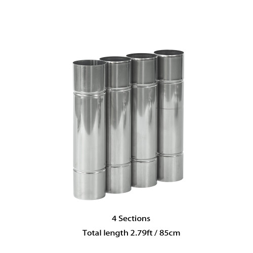 Φ6cm x 25cm ステンレス製煙突セット (Φ2.36in x 9.84in) | POMOLY