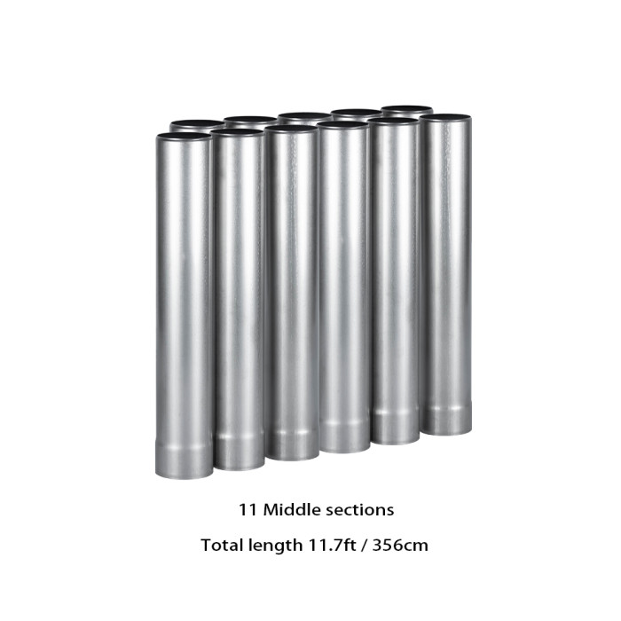 Φ6cm x 36cm 中部煙突セット | チタン延伸中部セクション(Φ2.36in x 14.17in)| POMOLY