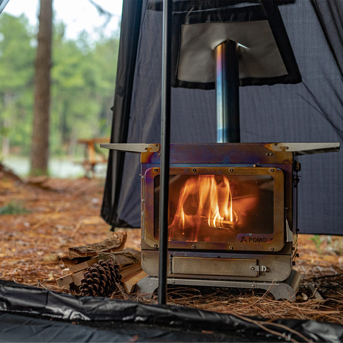 Lumberjack Max  折り畳み式 チタンウッドストーブ | ポータブル テントストーブ | POMOLY 2022新シリーズ