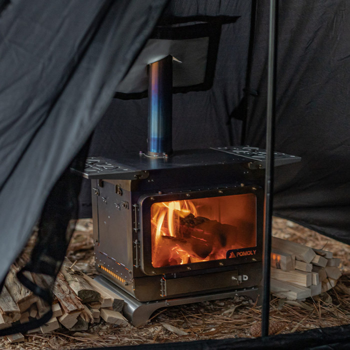 Lumberjack Max  折り畳み式 チタンウッドストーブ | ポータブル テントストーブ | POMOLY 2022新シリーズ