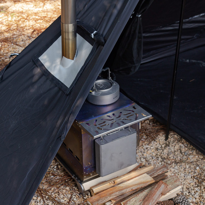 Lumberjack Max  折り畳み式 チタンウッドストーブ | ポータブル テントストーブ | POMOLY 2022新シリーズ