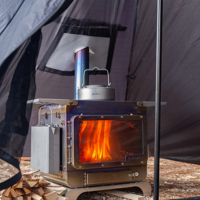 Lumberjack Max  折り畳み式 チタンウッドストーブ | ポータブル テントストーブ | POMOLY 2022新シリーズ