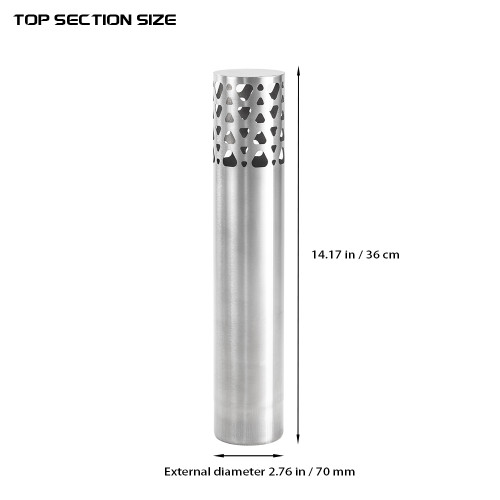 Φ7cm x36cm スパークアレスター | スパークアレスター付き頂部煙突  | (Φ2.76in x 14.17in)  POMOLY
