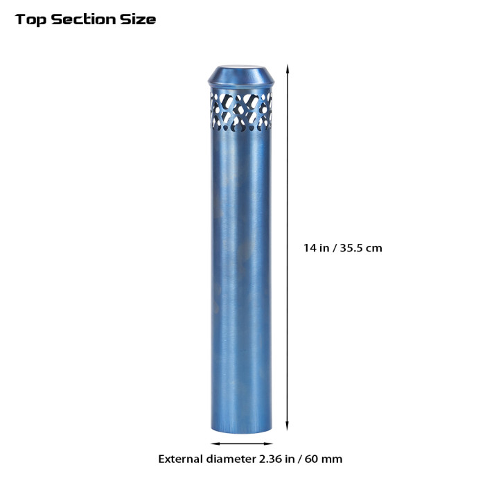 Φ6cm x 36cm x 9本 チタン煙突セット｜薪ストーブ ブルーグラデーション（Φ2.36in x 14.17in）｜ |連結型煙突 | POMOLY