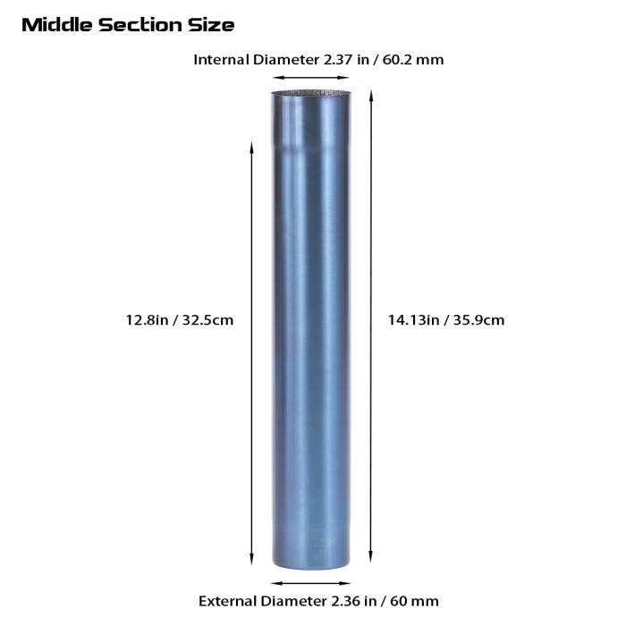 Φ6cm x 36cm x 9本 チタン煙突セット｜薪ストーブ ブルーグラデーション（Φ2.36in x 14.17in）｜ |連結型煙突 | POMOLY