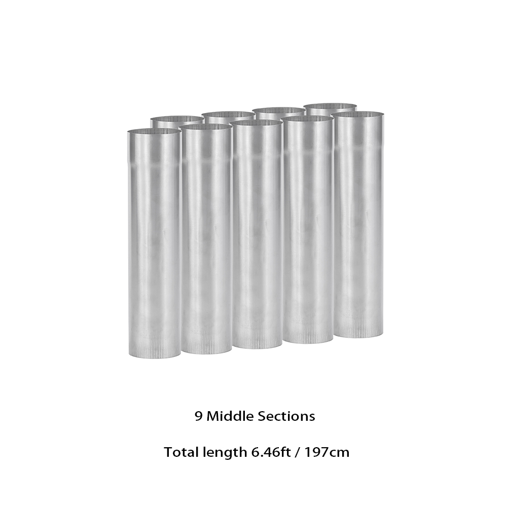 チタン煙突セット2.76in / 7cm |円筒形煙突 | ソリッド
