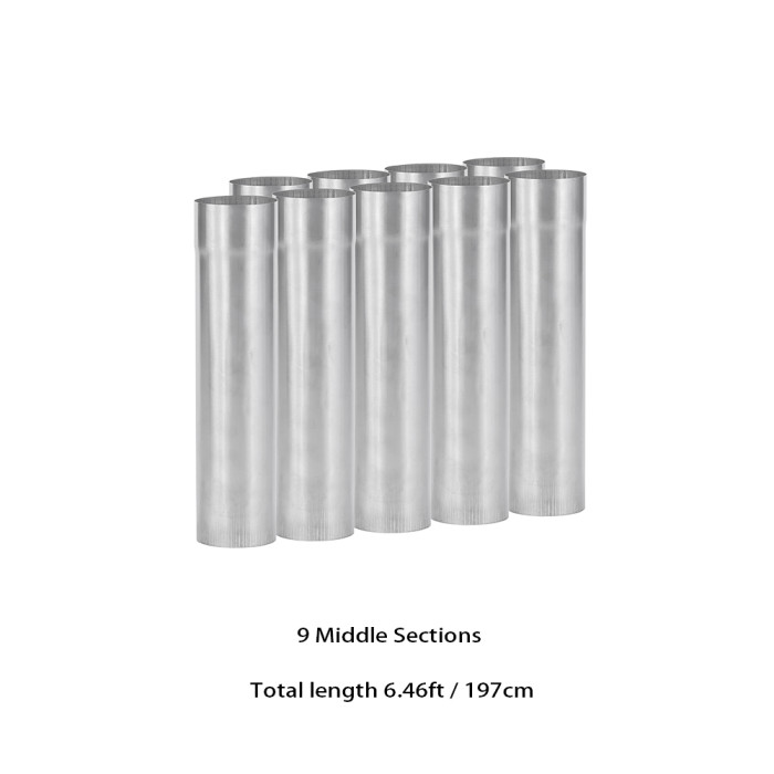 Φ6cm x 25cmチタン中部煙突セット 延長煙突 (Φ2.36in x 9.84in)  | POMOLY