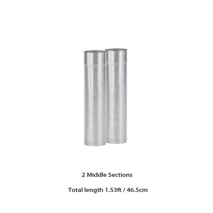 Φ6cm x 25cmチタン中部煙突セット 延長煙突 (Φ2.36in x 9.84in)  | POMOLY