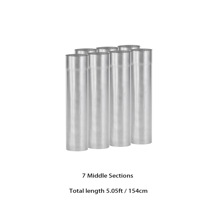 Φ6cm x 25cmチタン中部煙突セット 延長煙突 (Φ2.36in x 9.84in)  | POMOLY