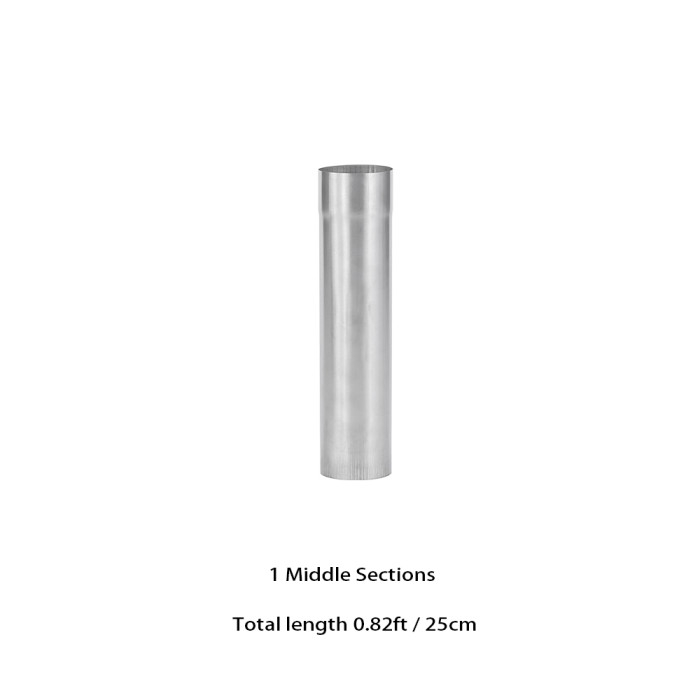 Φ6cm x 25cmチタン中部煙突セット 延長煙突 (Φ2.36in x 9.84in)  | POMOLY