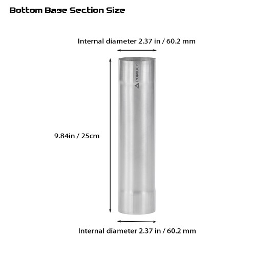 Φ6cm x 25cm底部チタン煙突  (Φ2.36in x 9.84in)  | POMOLY